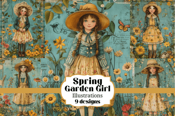 9 Spring Garden Girls Backgrounds Illust: Your New Creative Toolkit