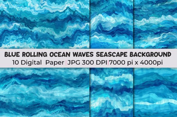 Blue Ocean Waves Seascape Backgrounds: A Designer's Asset