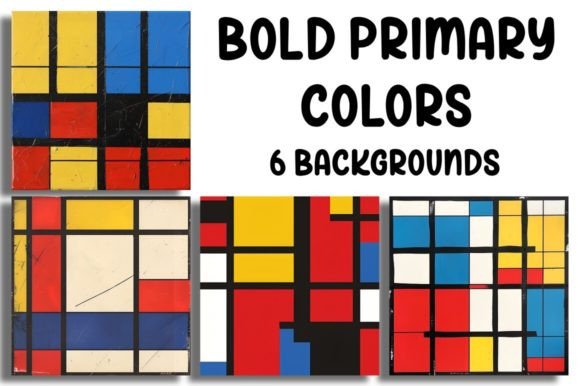 Bold Primary Colors Backgrounds: Dynamic Geometric Abstraction