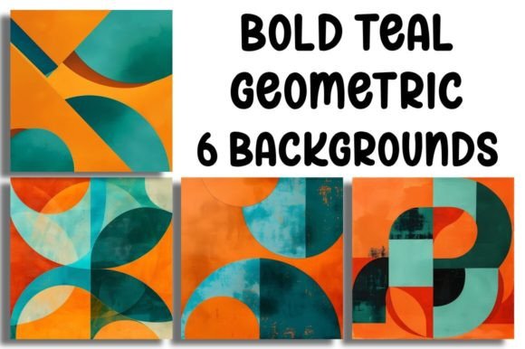 Bold Teal Geometric Backgrounds: A Retro Revival