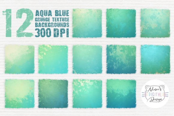 Elevate Your Designs with Aqua Blue Grunge Texture Backgrounds