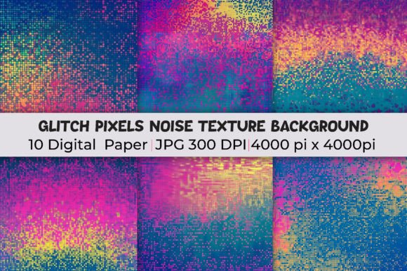 Elevate Your Work with Glitch Pixels Noise Texture Backgrounds