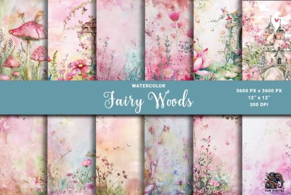 Enchanting Soft Pink Fairy Woods Backgrounds for Designers