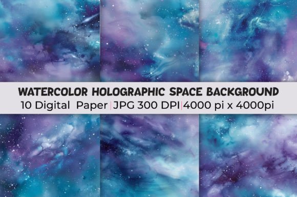 Holographic Space Watercolor Backgrounds: A Creative Toolkit