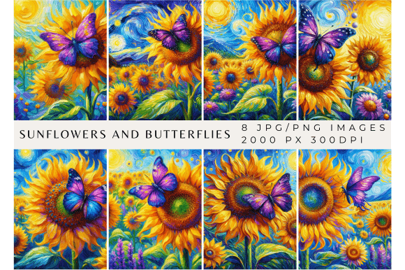 Infuse Your Creations with Sunflowers and Butterflies Backgrounds