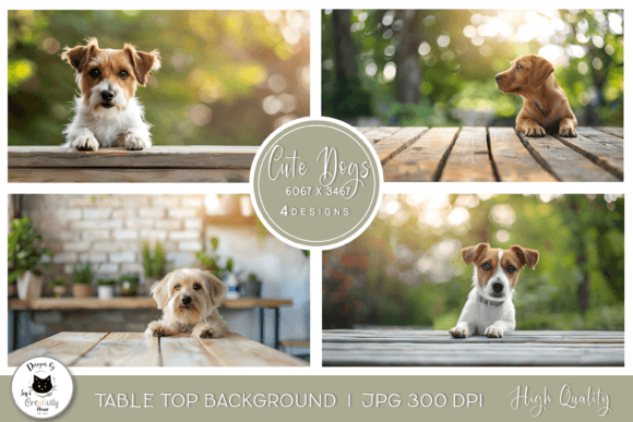 Professional Pet Mockups: Dog Table Top Backgrounds