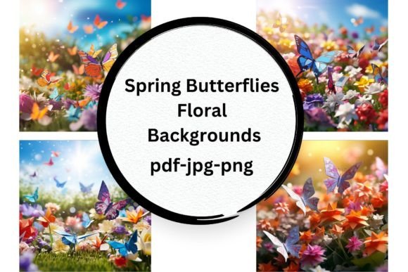 Spring Butterflies Floral Backgrounds: Enchanting Visuals for Design
