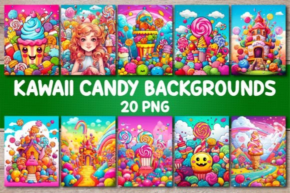 Sweeten Your Designs with Kawaii Candy Backgrounds