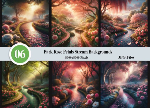 Timeless Elegance: Park Rose Petals Stream Backgrounds