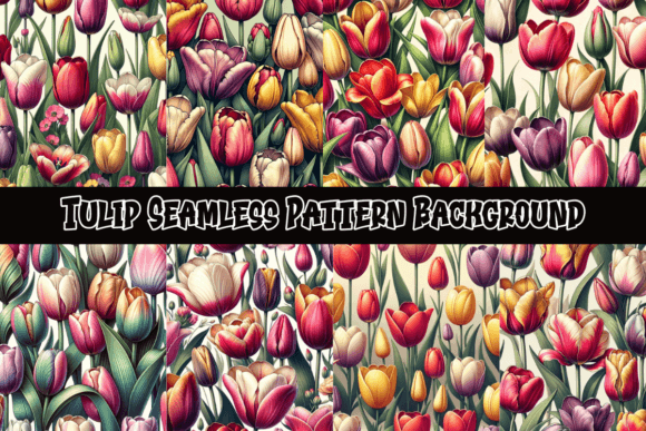 Tulip Seamless Pattern Backgrounds: Springtime Charm for Your Designs