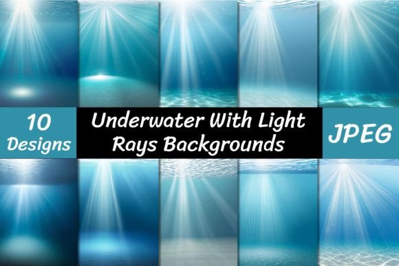 Underwater with Light Rays Backgrounds: Dive into Depth