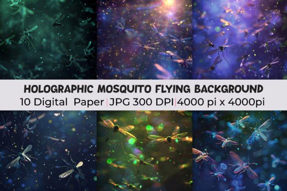 Unleash Creativity: Holographic Mosquito Flying Backgrounds