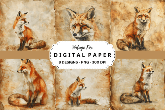 Unlock Timeless Charm with Vintage Fox Digital Backgrounds