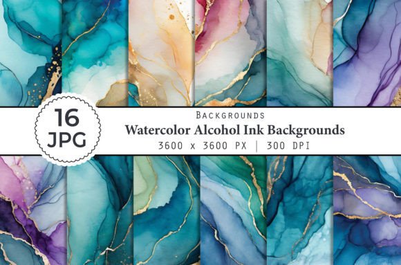 Vibrant Creativity with Watercolor Alcohol Ink Backgrounds