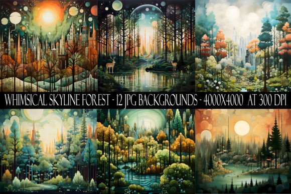 Whimsical Skyline Forest Backgrounds: A Designer's Toolkit