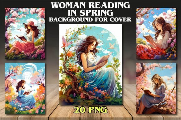 Woman Reading in Spring Backgrounds: A Designer's Guide